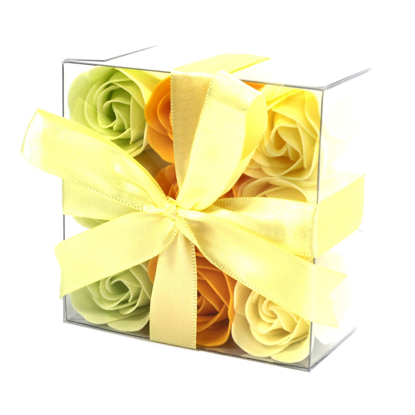 Conjunto 9 Rosas - Flores de Sabão - Caixa Amarela