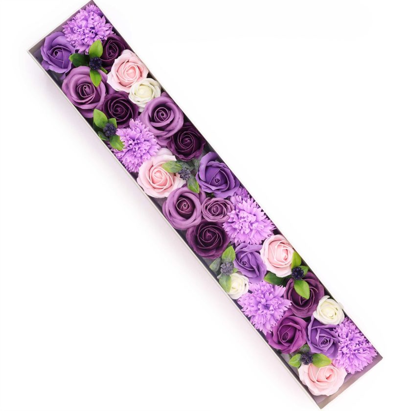 Caixa Presente Retangular Extra Longa - Flores de Sabão - Lilás - Image 2