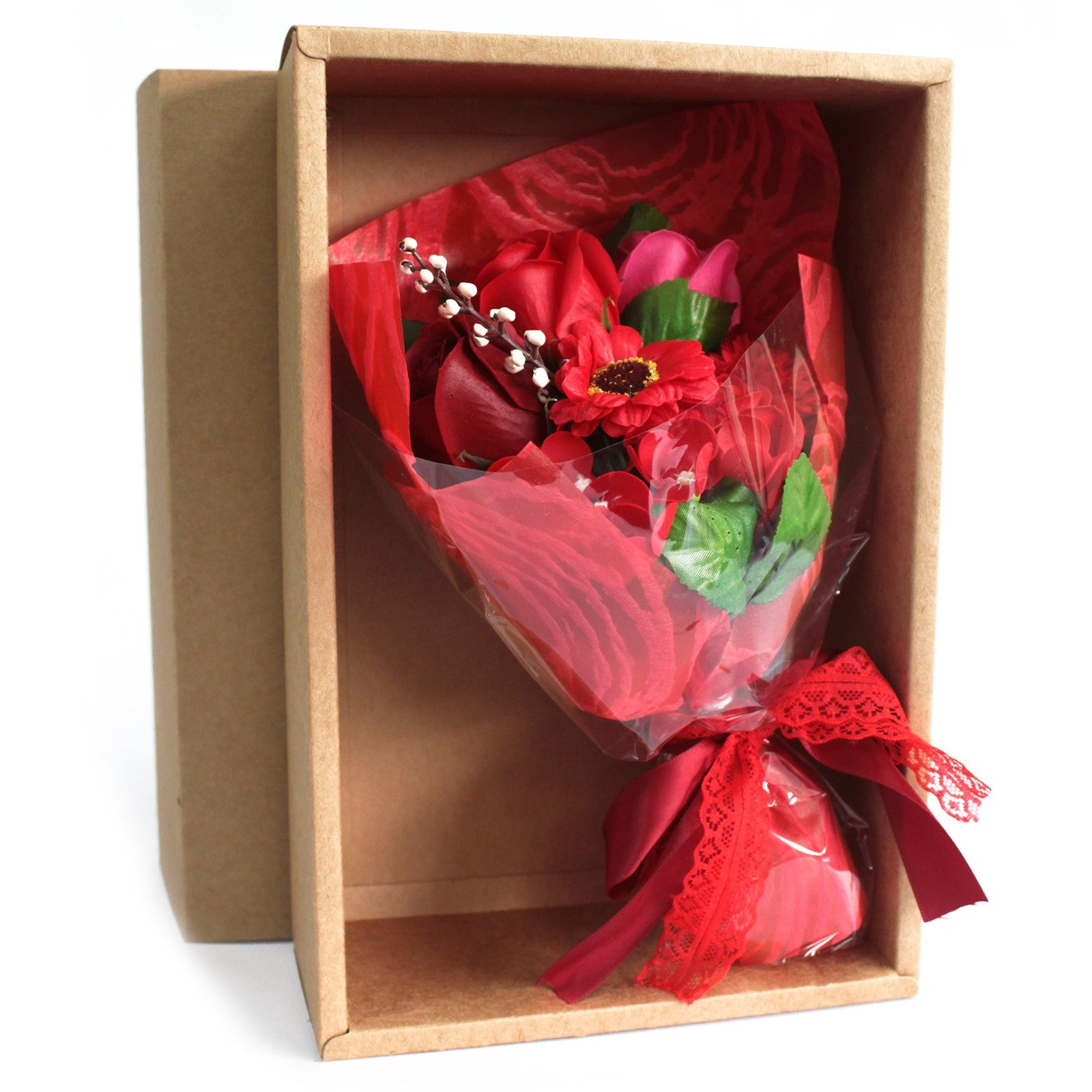 Ramo de flores em sabão - Vermelho (Caixa)
