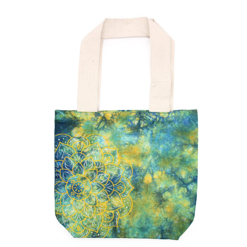 Bolsa Algodão Mandala - Verde & Azul