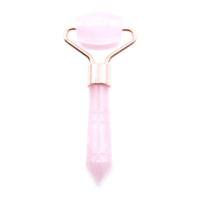 Mini Rolo Facial Pedras Preciosas –Quartzo Rosa
