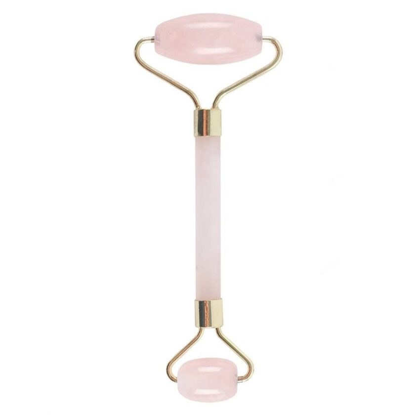 Rolo Facial Duplo Pedras Preciosas –Quartzo Rosa