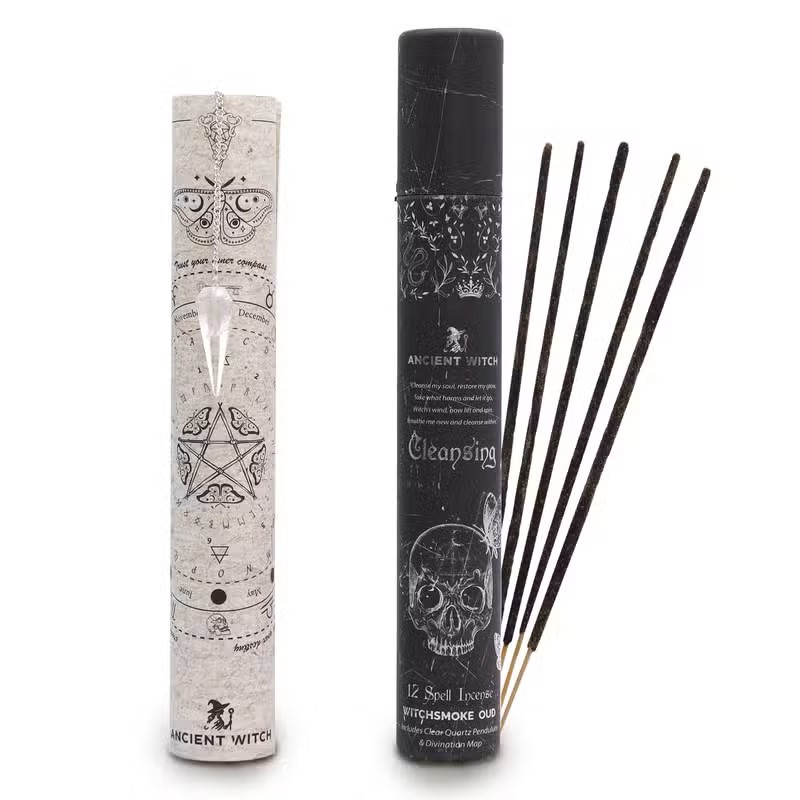 Incenso de Feitiços Ancestrais — Purificação | Oud, Cristal de Rocha e Pêndulo